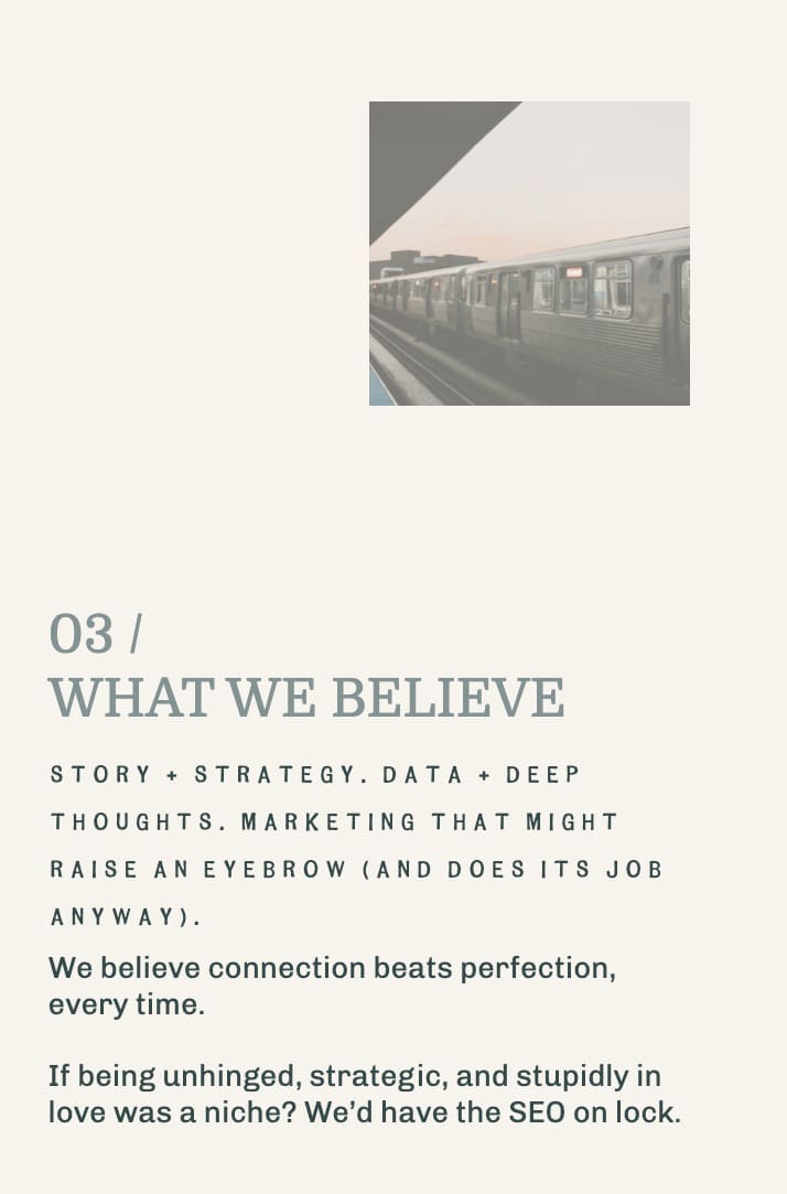 a standout line on your about page 